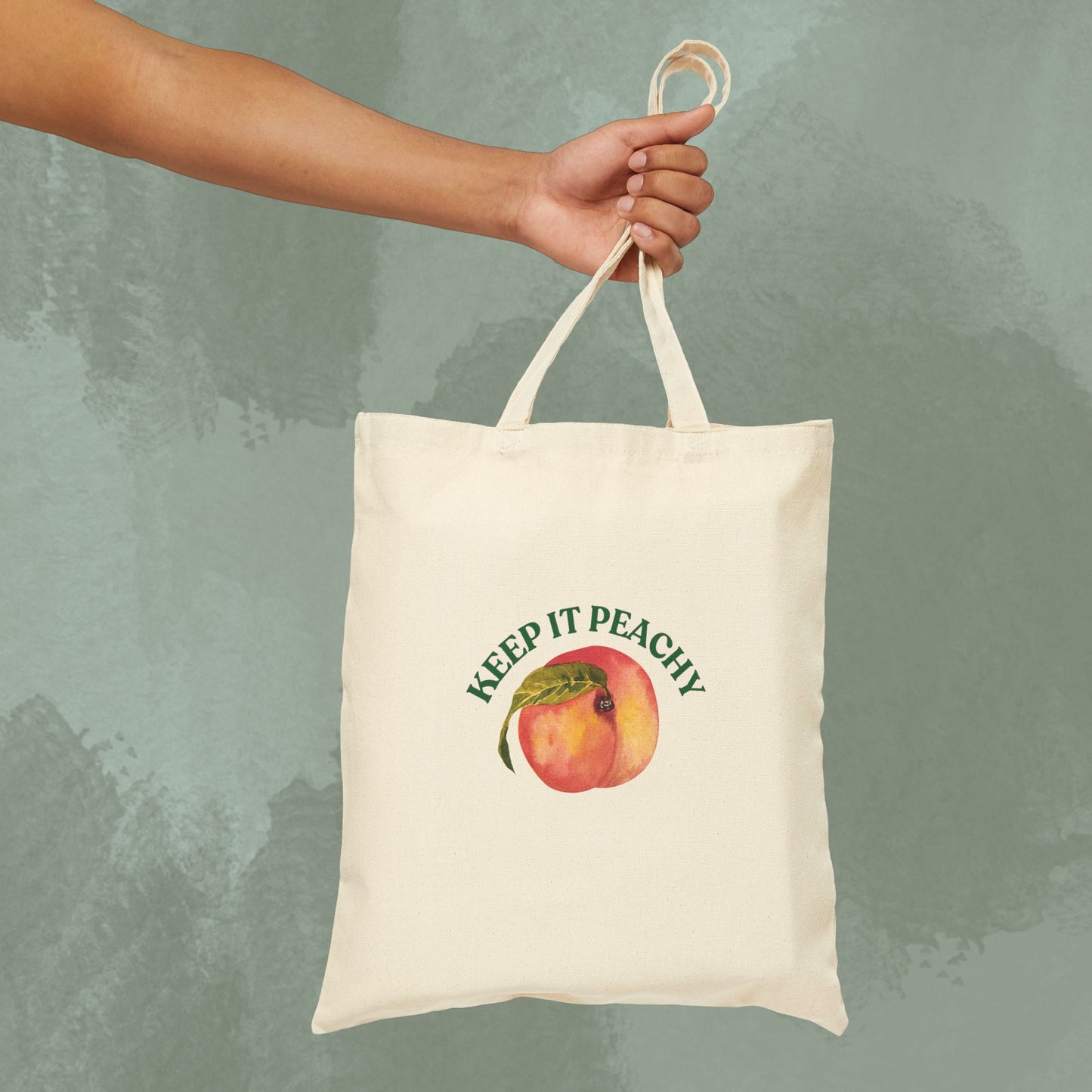 Cotton Canvas Tote Bag - 'Peachy Keen'